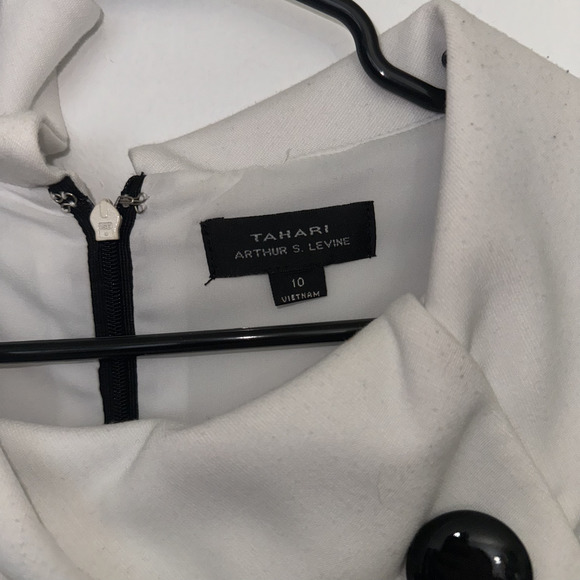 White & Black Tahari Dress Size 10 - Picture 3 of 3